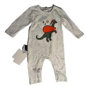 Dot Australia Baby Holiday Dinosaur Santa‎ One Piece Romper 3-6 Months Nordstrom